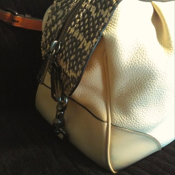 COPY - COACH CREAM COLOR TOTE/ SNAKE SKIN TOP/ SHOULDER BAG STRAP PEACHSTRAP … - Picture 12 of 16